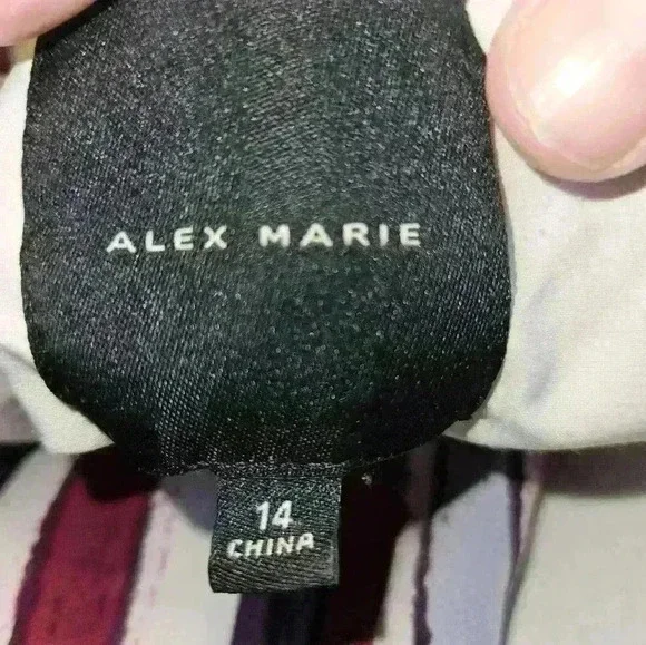 Alex Marie Womans Striped Wrap Dress Size L - Picture 12 of 12